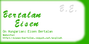 bertalan eisen business card